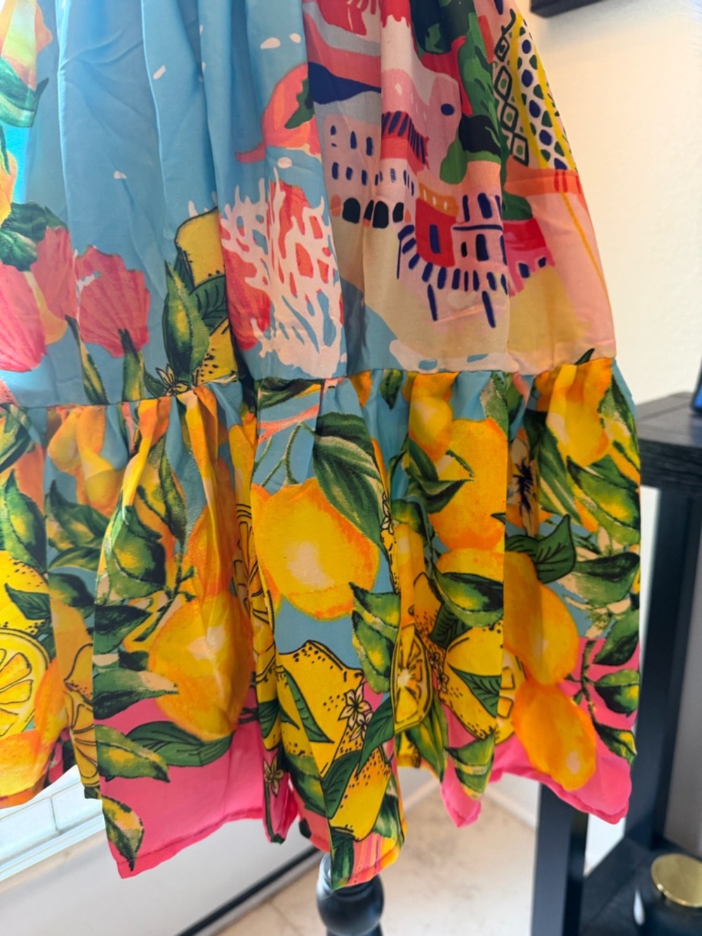 Antica Sartoria 2026 Halter Mini Dress in Bright Positano Lemon Print NWT O/S - Picture 4 of 6
